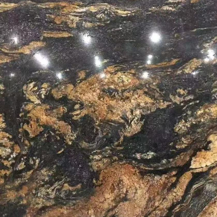 High Quality cosmic black fusion brazil granite wholesale cheap brazil gold and black stone for countertop