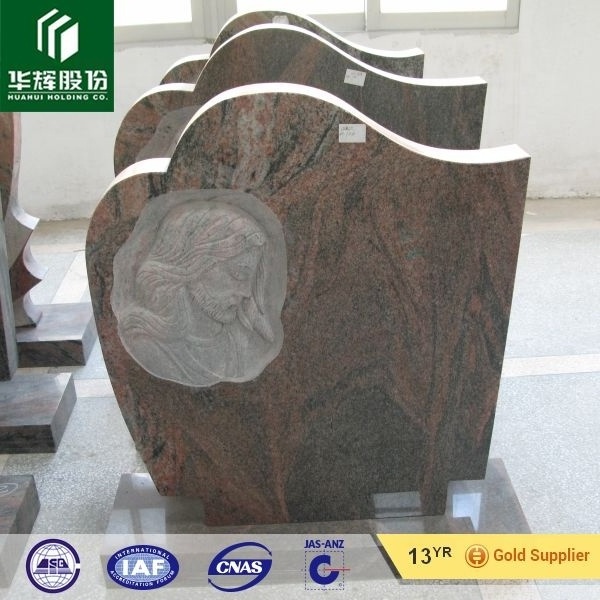 Custom Made Angel Carving Stone Granite Heart Shaped Tombstone Granite Headstone