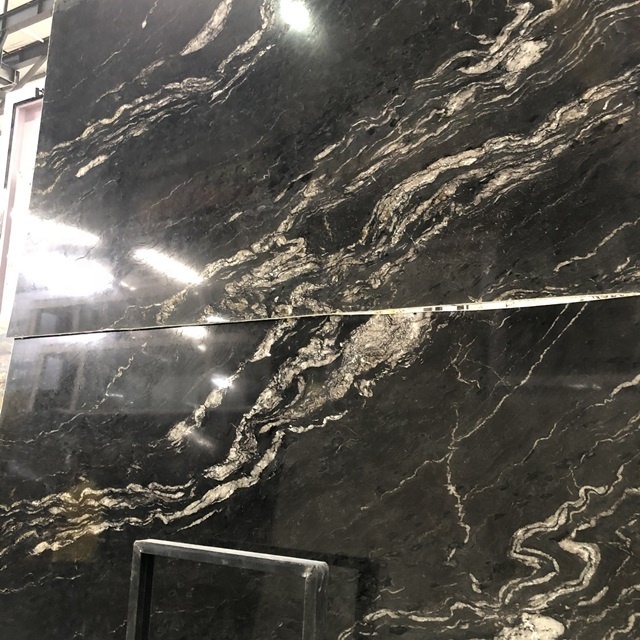 black sea wave titanium cosmic black granite for vanity top and kitchen top