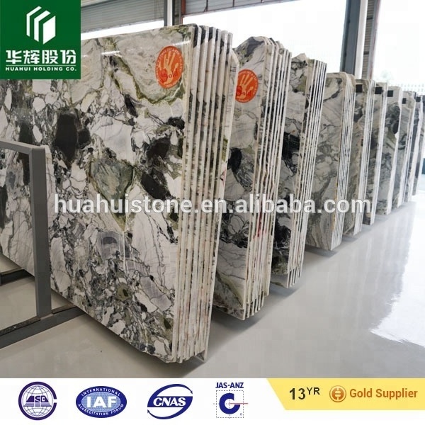 Chinese green onyx, white marble with green veins big slabs, tiles, factory price marble