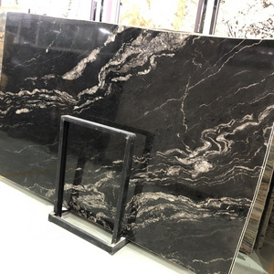 black sea wave titanium cosmic black granite for vanity top and kitchen top