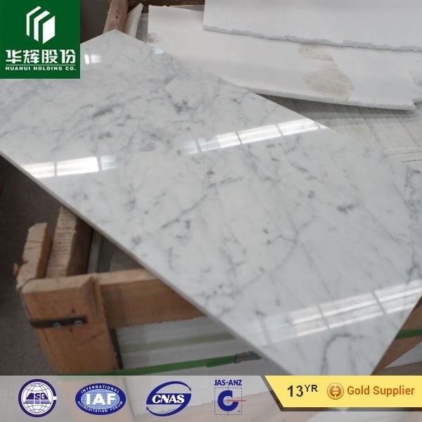 Carrara white composite marble tile, marble laminated ceramic tiles