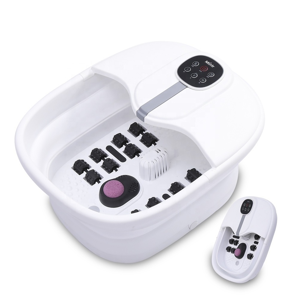 Wireless Control Electric Portable Bubble Heating Collapsible Foot Spa Bath Massager with Pumice Stone