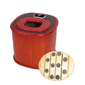 Electric Portable Dry Solid Far Infrared Wooden Steam Dry Foot Care Bath Sauna Barrel for One Person