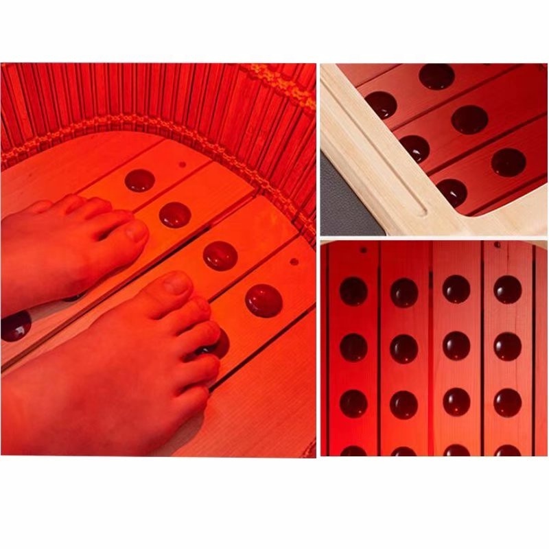 1 Person Far Infrared Wooden Steam Foot Sauna Tub with Jade Stone