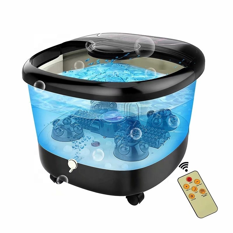 Multifunction Portable Pedicure Basin Heated Infrared Shiatsu Air Bubble Foot Stone Bath Massager for Spa