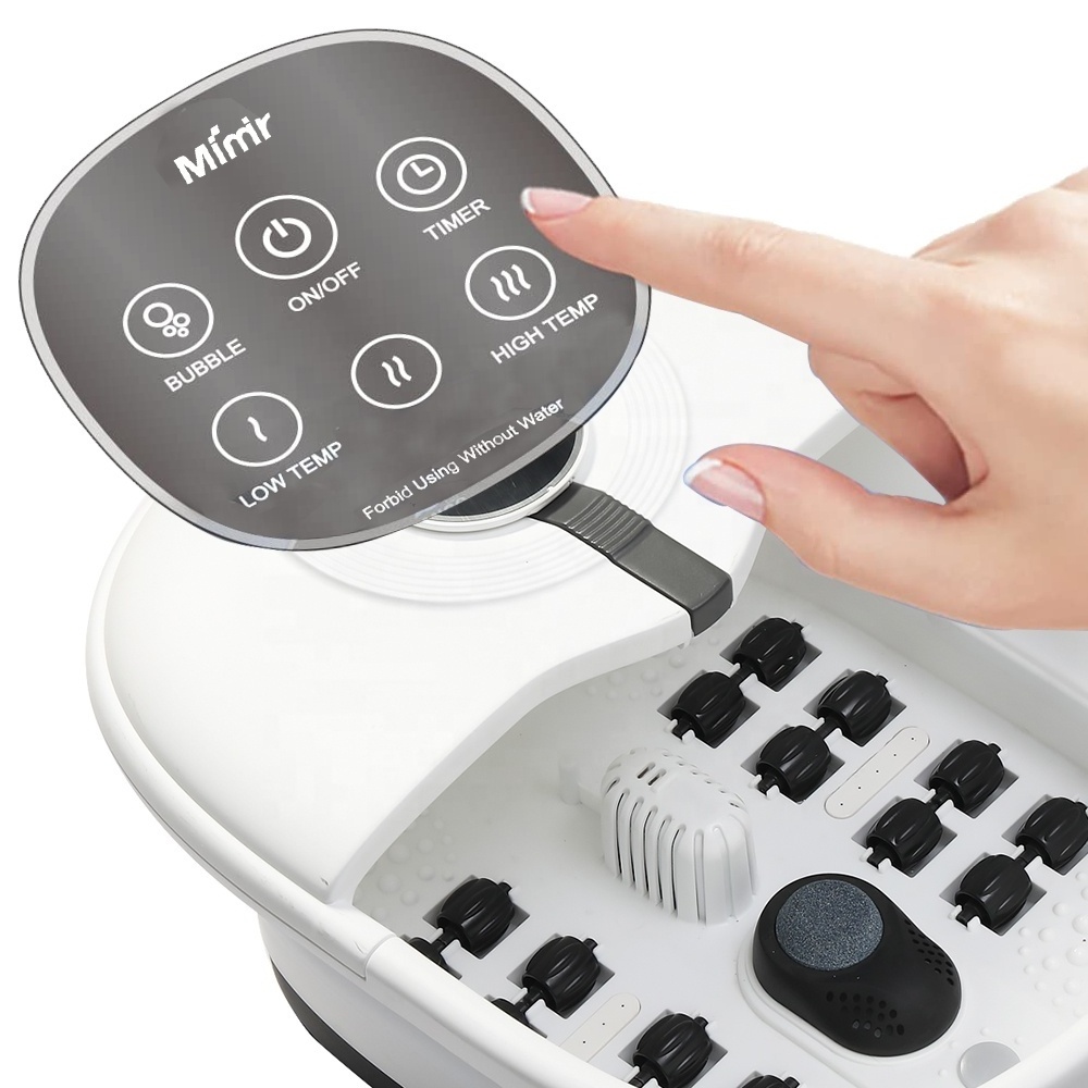 Wireless Control Electric Portable Bubble Heating Collapsible Foot Spa Bath Massager with Pumice Stone