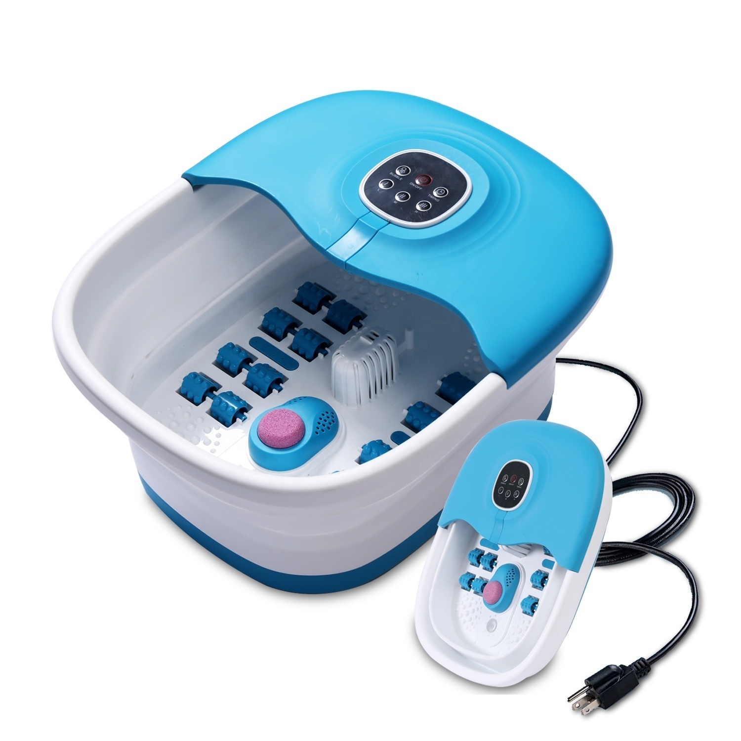 Factory Wholesale Collapsible Foot Bath Massager Pedicure Foot Soaker Tub with Electric Heat Massage and Jets Home Basin