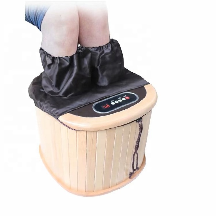 Jade Stone Heat Infrared Wooden Dry Foot Steam Barrel Sauna for leg