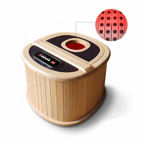 Jade Stone Heat Infrared Wooden Dry Foot Steam Barrel Sauna for leg