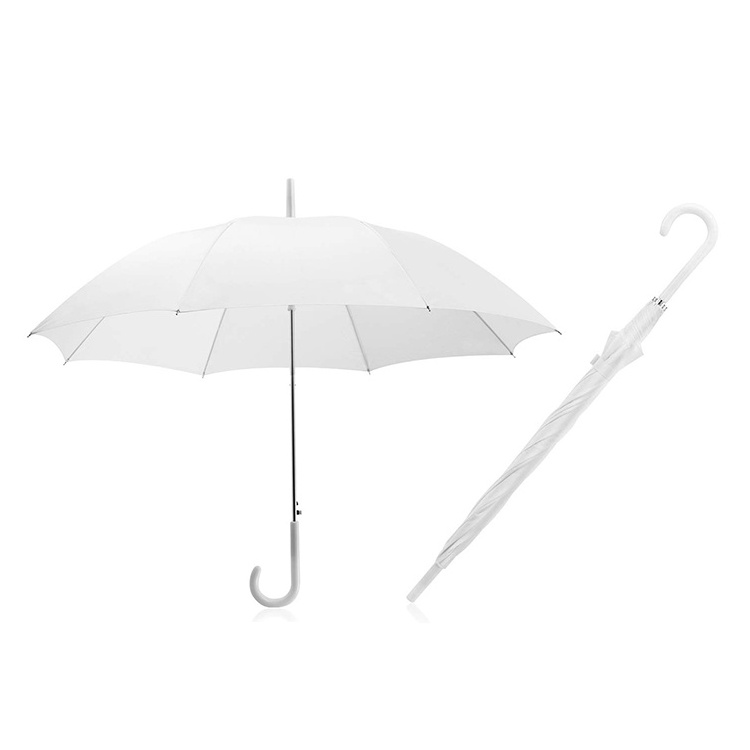 UG OEM Logo wedding umbrella hotel supply hotel amenity bulk wholesale long handle white umbrella gift wedding amenity