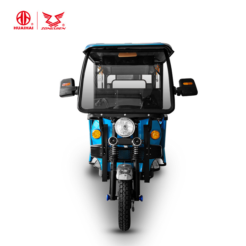 Wholesale Auto Rickshaw Electric tricycle Motorcycle with Roof for Passengers 60V1000W Motor