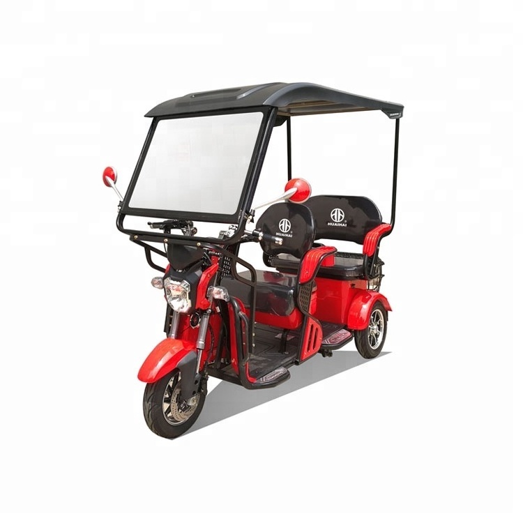 older people used pedal electric adult tricycle for shopping