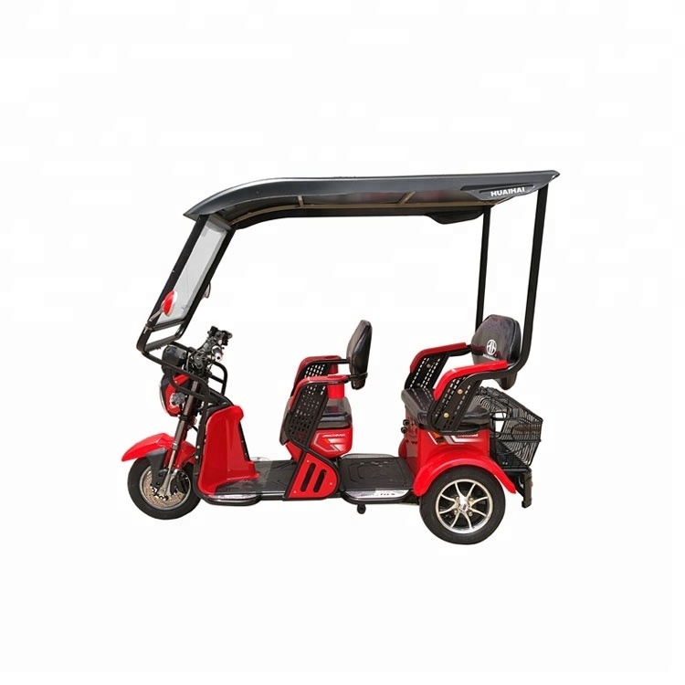 older people used pedal electric adult tricycle for shopping