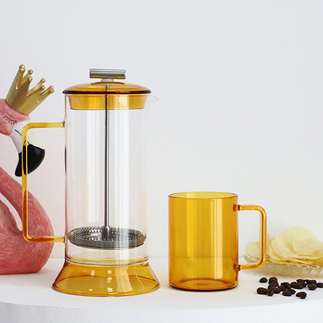 TYGLASS Hot Sale Stock 800ml French Press BPA-Free Sustainable Material Glass Francesa French Coffee Press coffee maker