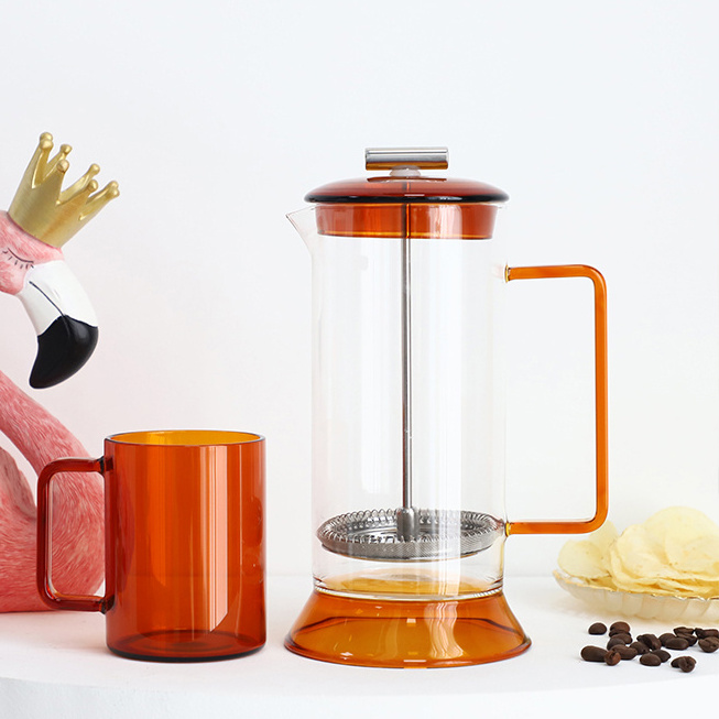 TYGLASS Hot Sale Stock 800ml French Press BPA-Free Sustainable Material Glass Francesa French Coffee Press coffee maker