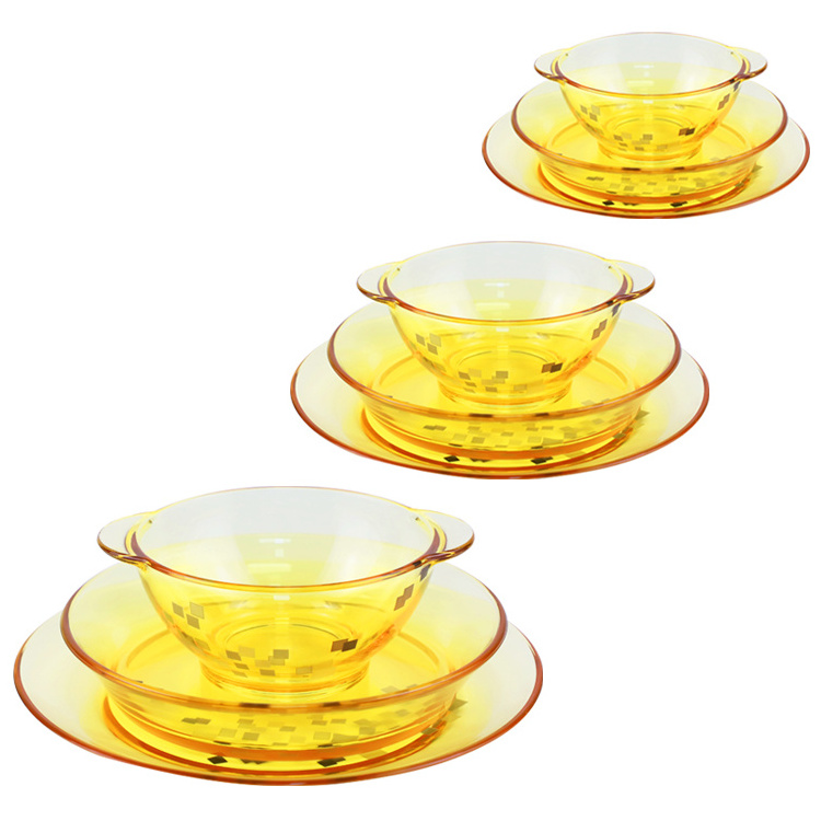 High quality large capacity dinner glass bowl transparent fruit glass plate