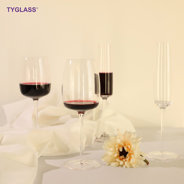 TYGLASS Custom Personalized Logo Luxury Retro Clear Crystal Wine Glasses with Stem for Drinking Red White Cabernet Wine as Gifts