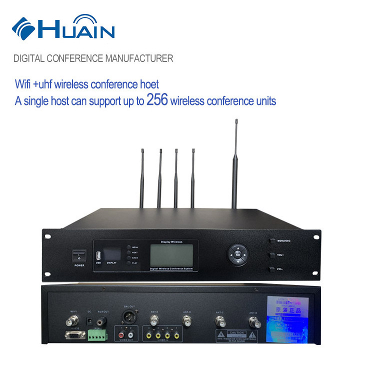 HUAIN High End Professional Congress WiFi UHF Discussion video Wireless Microphone Audio Digital Conference System