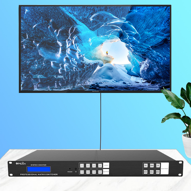 Professional video system 4K 4x4 full hd screen video switcher video matrix switch