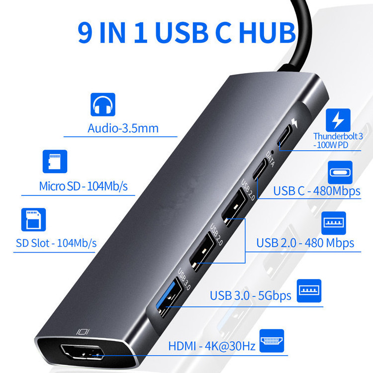 Type-C splitter USB hub multifunction hub HD docking station notebook converter