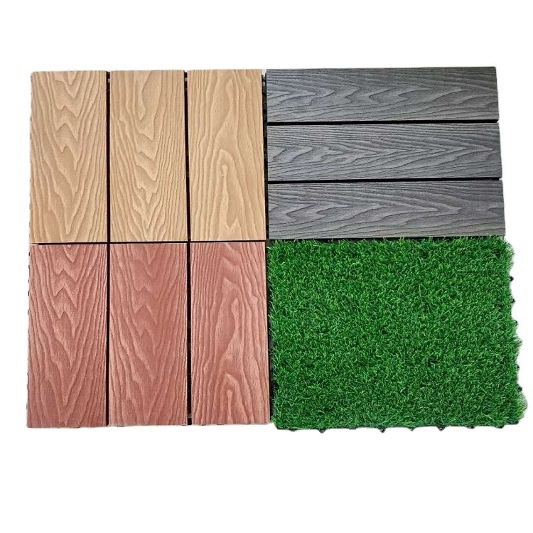 300*300mm landscape artificial grass interlocking turf tiles