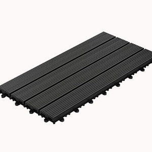 Wooden floor tile Interlocking wpc easy install easy movable floor tiles outdoor composite decking