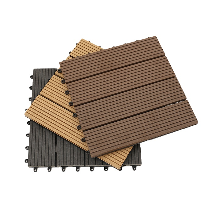 wpc interlocking decking tiles outdoor wood plastic composite engineered parquet flooring tiles