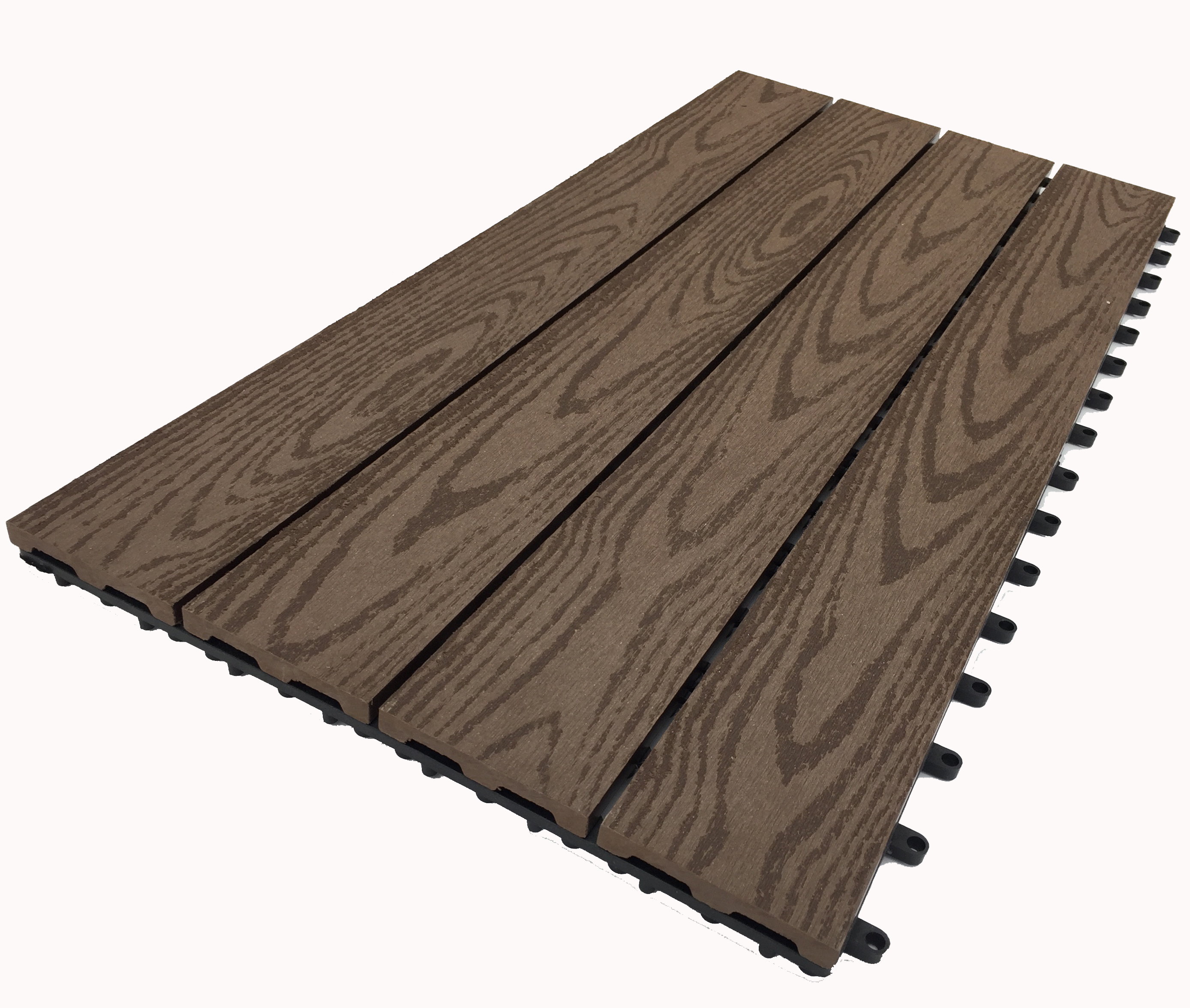 Wooden floor tile Interlocking wpc easy install easy movable floor tiles outdoor composite decking