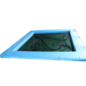 PVC sea/lake floating inflatable swimming pool rectangular inflatable pool with black net