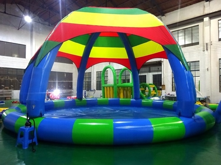 Attractive large inflatable swimming pool covers deep sea pool for kids