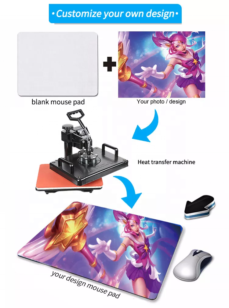 Wholesale Customize Custom Material  Blank Sublimation Mouse Pad Printed Square Mouse Pad