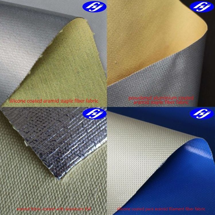 powdered aluminium/aluminium foil/silicone coated para aramid Kevlar fabric