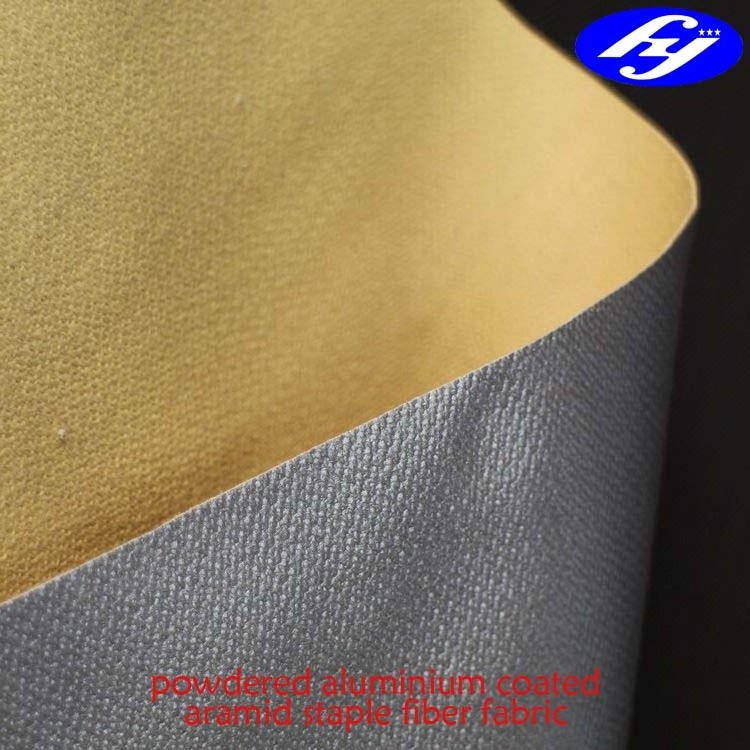 powdered aluminium/aluminium foil/silicone coated para aramid Kevlar fabric