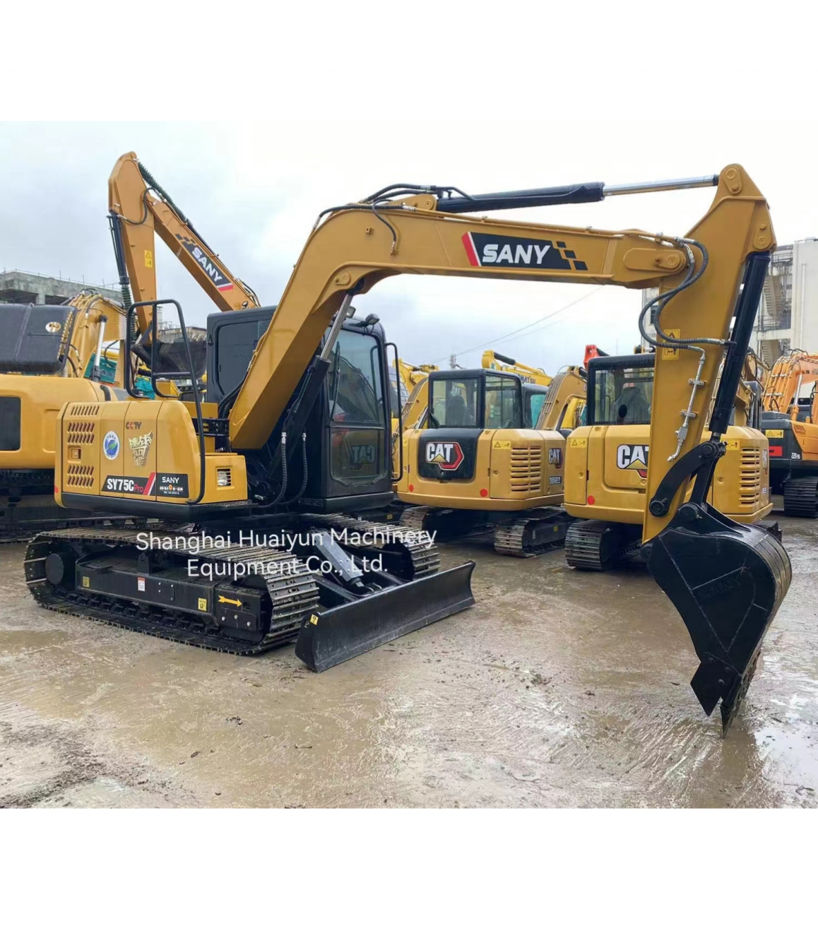 Mini used crawler diggers high quality second-hand excavator excavadora machine Sany SY75C for sale