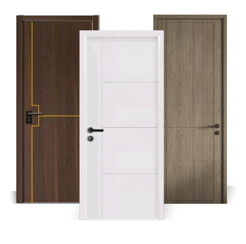 MDF DOOR Modern design Wooden Interior door Free painted PVC DOOR