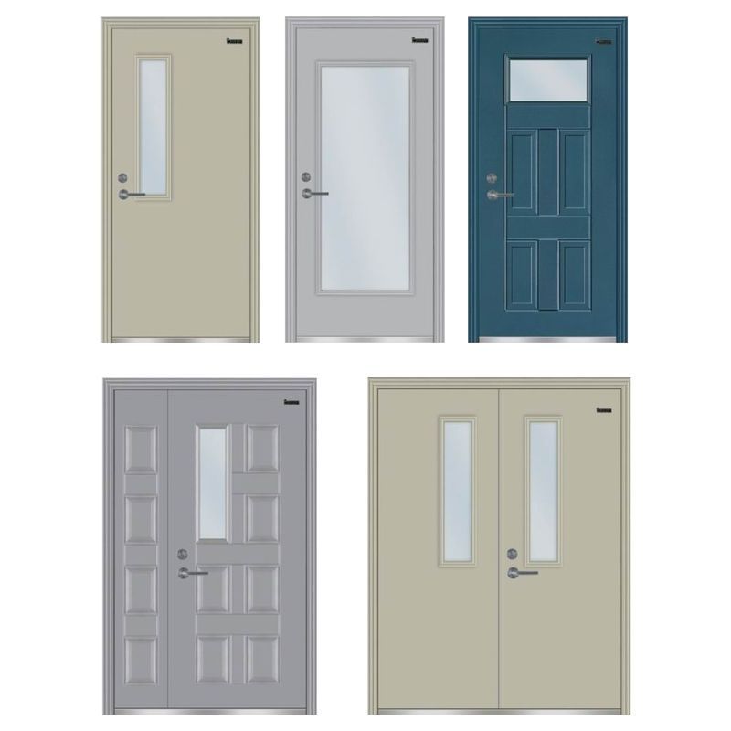 Cheap Uk Bs Certificate One And Half Hours Fire Rated Steel Doors Apartment Fire Protection Door