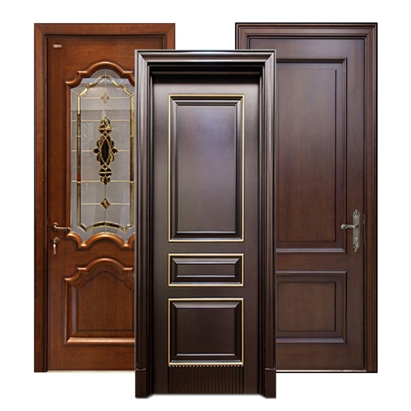 Luxury sound proof Solid timber Wood Door With Painted Veneer Wooden Door other door