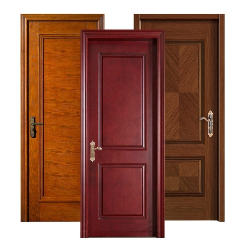 Luxury sound proof Solid timber Wood Door With Painted Veneer Wooden Door other door