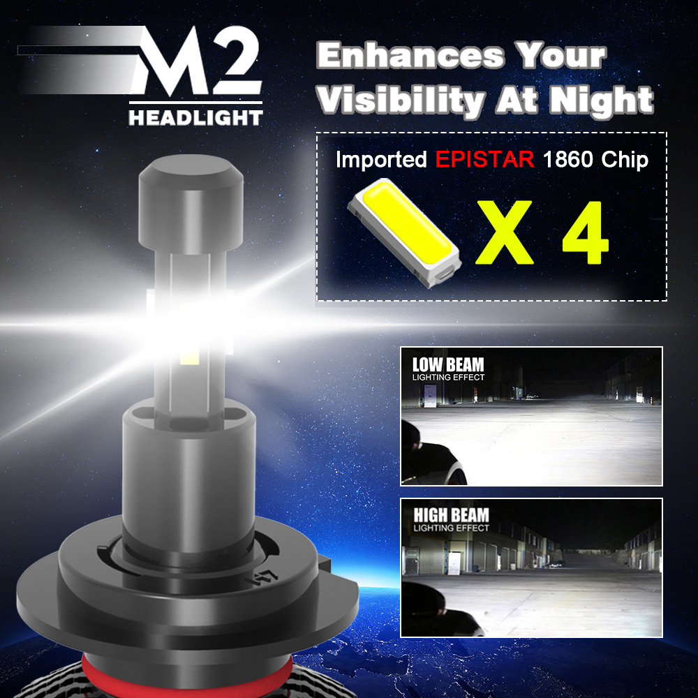 Wholesale Auto Car M2 LED Headlight Bulb high power H13 H11 9005 HB3 H7 LED H4 Car LED Headlights led car lights auto bulbs