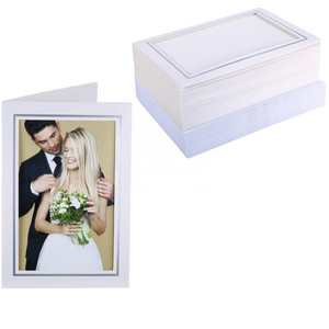 Custom Paper Picture Frame Folder for 4*6 inch photo cards for graduation wedding blank photo Insert Note Card with envelopes