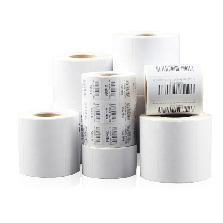 custom size waterproof adhesive waybill logistics barcode thermal label sticker paper roll