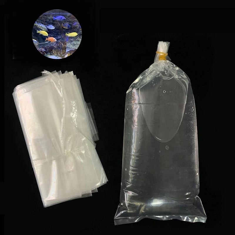 flat square bottom PE transport live fish plastic bags