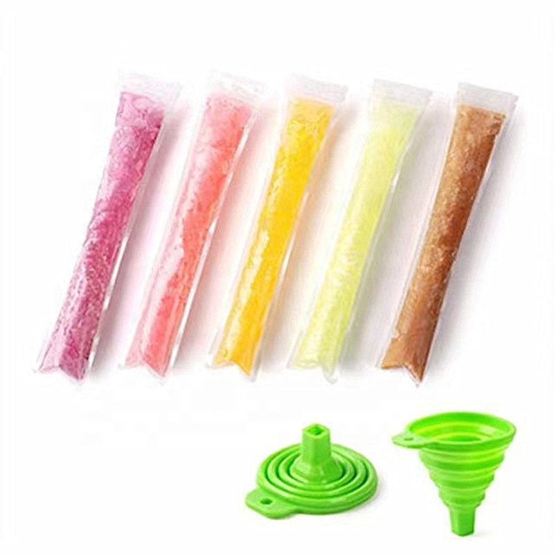 Custom Printed DIY Ice Cream Popsicle Mold Packaging Bags Food Zipper Bag Transparent Gravure Printing Moisture Proof Zipper Top