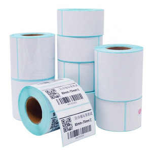 custom size waterproof adhesive waybill logistics barcode thermal label sticker paper roll