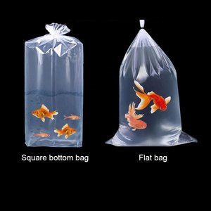 flat square bottom PE transport live fish plastic bags