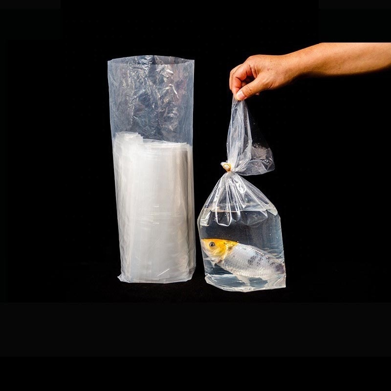 flat square bottom PE transport live fish plastic bags