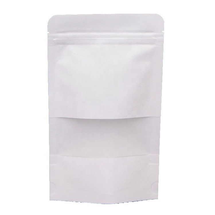 wholesale white kraft paper bag with zip lock and window