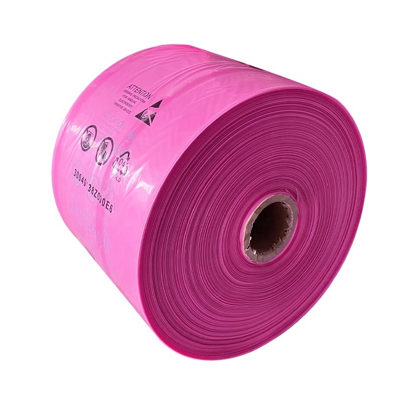 custom clear black blue pink 4mil 6mil anti-static poly tubing roll