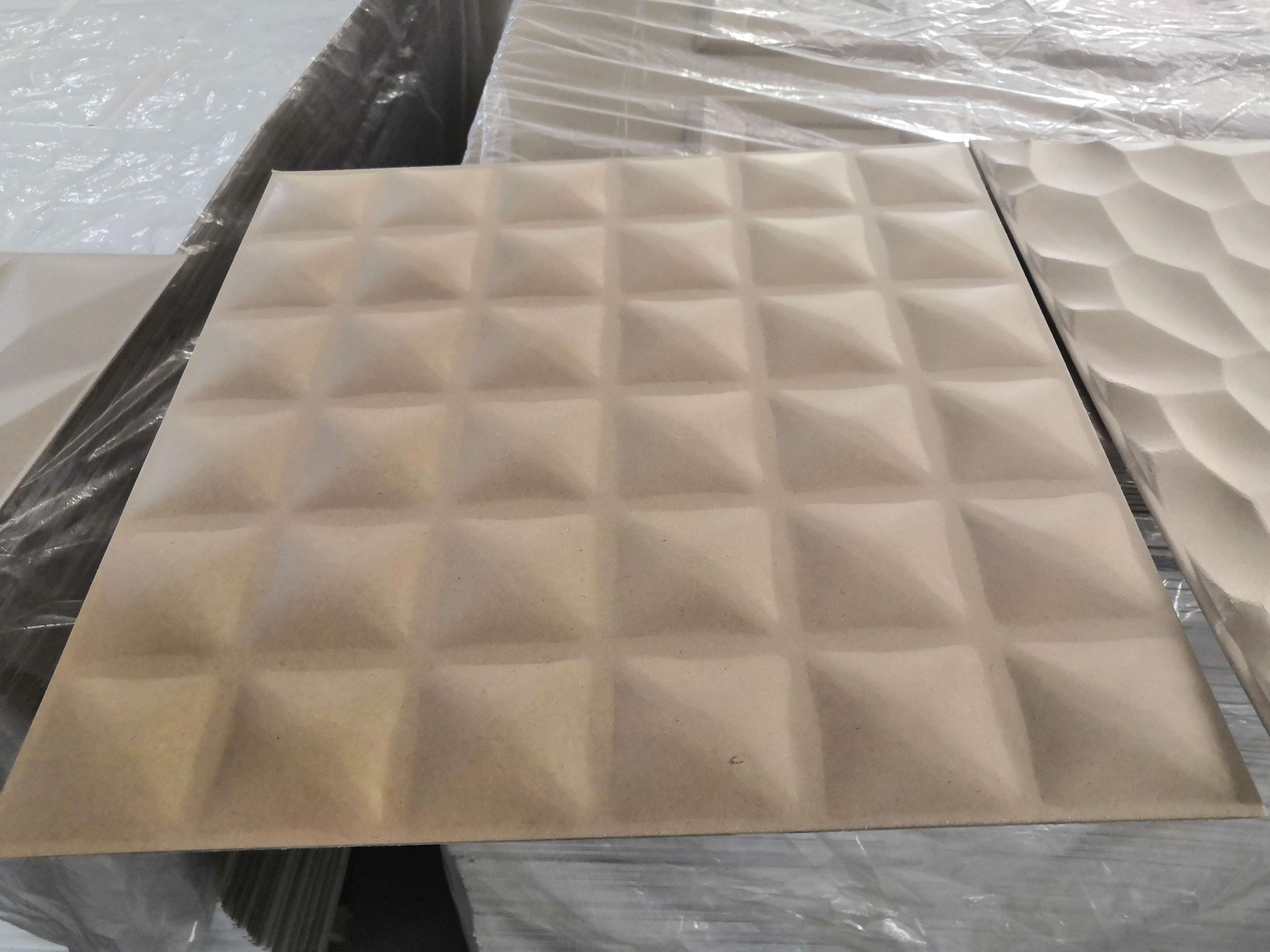 decorative 3D waved 18mm raw melamine MDF board  wall panel